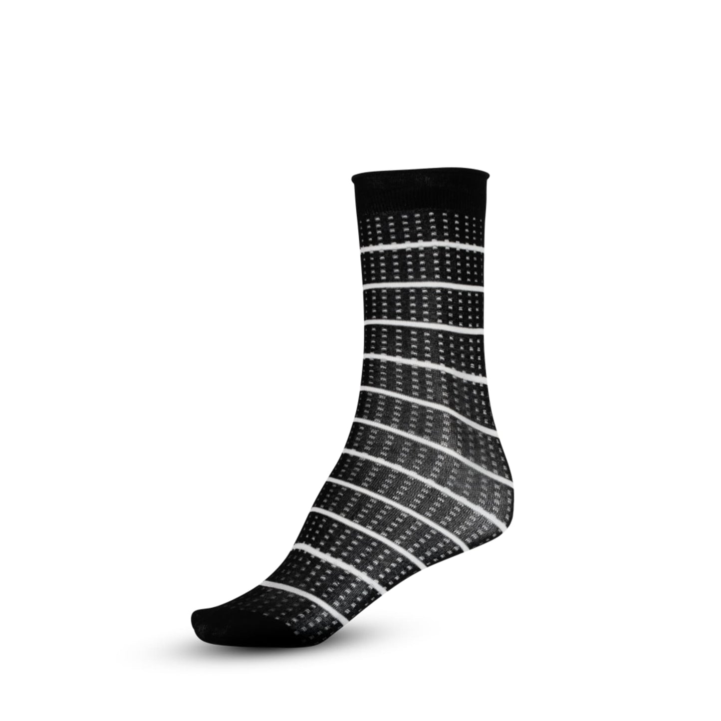 Strømper (Black with white stripes) str. 37-41