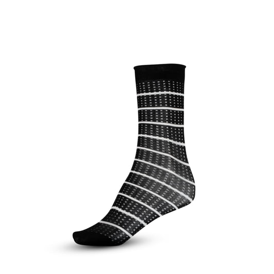 Strømper (Black with white stripes) str. 37-41