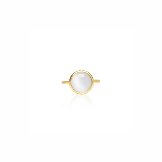 Cat Eye Moonstone - ring - forgyldt