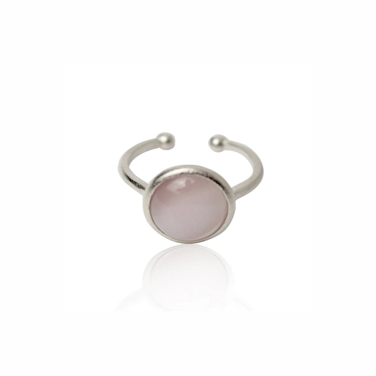 Cat Eye - Rosa - ring - forsølvet