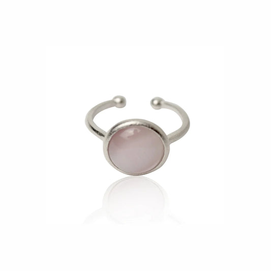 Cat Eye Rosa - ring - forsølvet