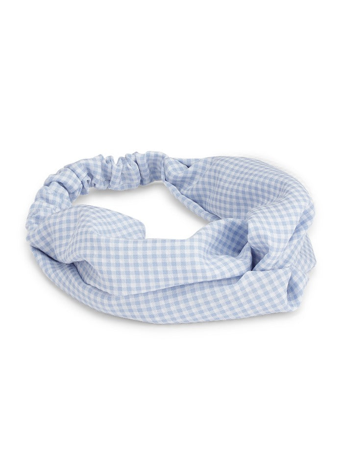 Checkered Hairband (Light Blue)