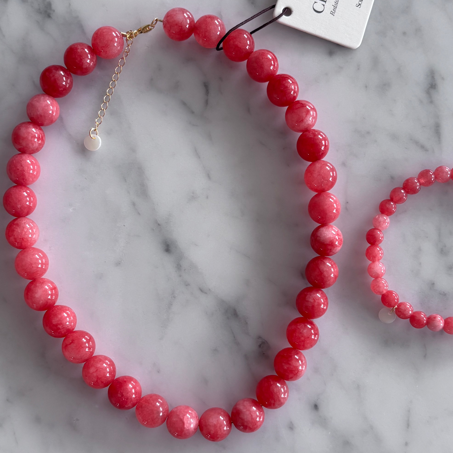 Faro Redstone Quartz - Krystal halskæde