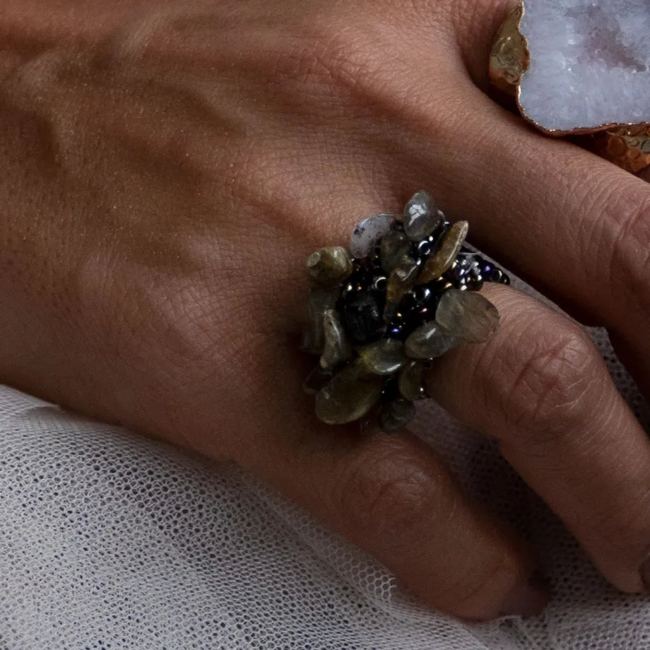 Lucky - ring (Labradorit natursten)