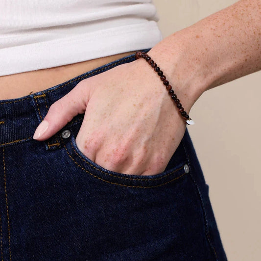 Red Tiger Eye - Krystal armbånd - 4 mm
