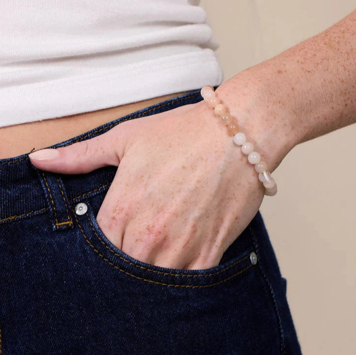 Rosa Jade - Krystal armbånd - 6 mm