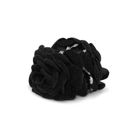 Rosa Velvet Hair Claw - Black shimmer