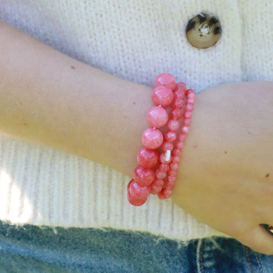 Petite Redstone Quartz Stretch Armbånd - 4 mm