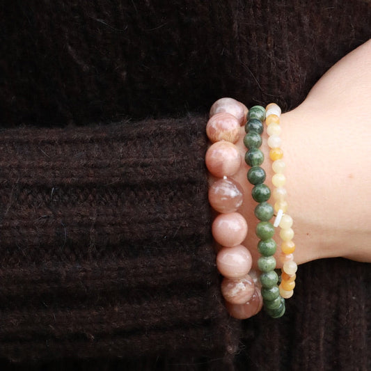 Essential Southern Jade Stretch Armbånd - 6 mm