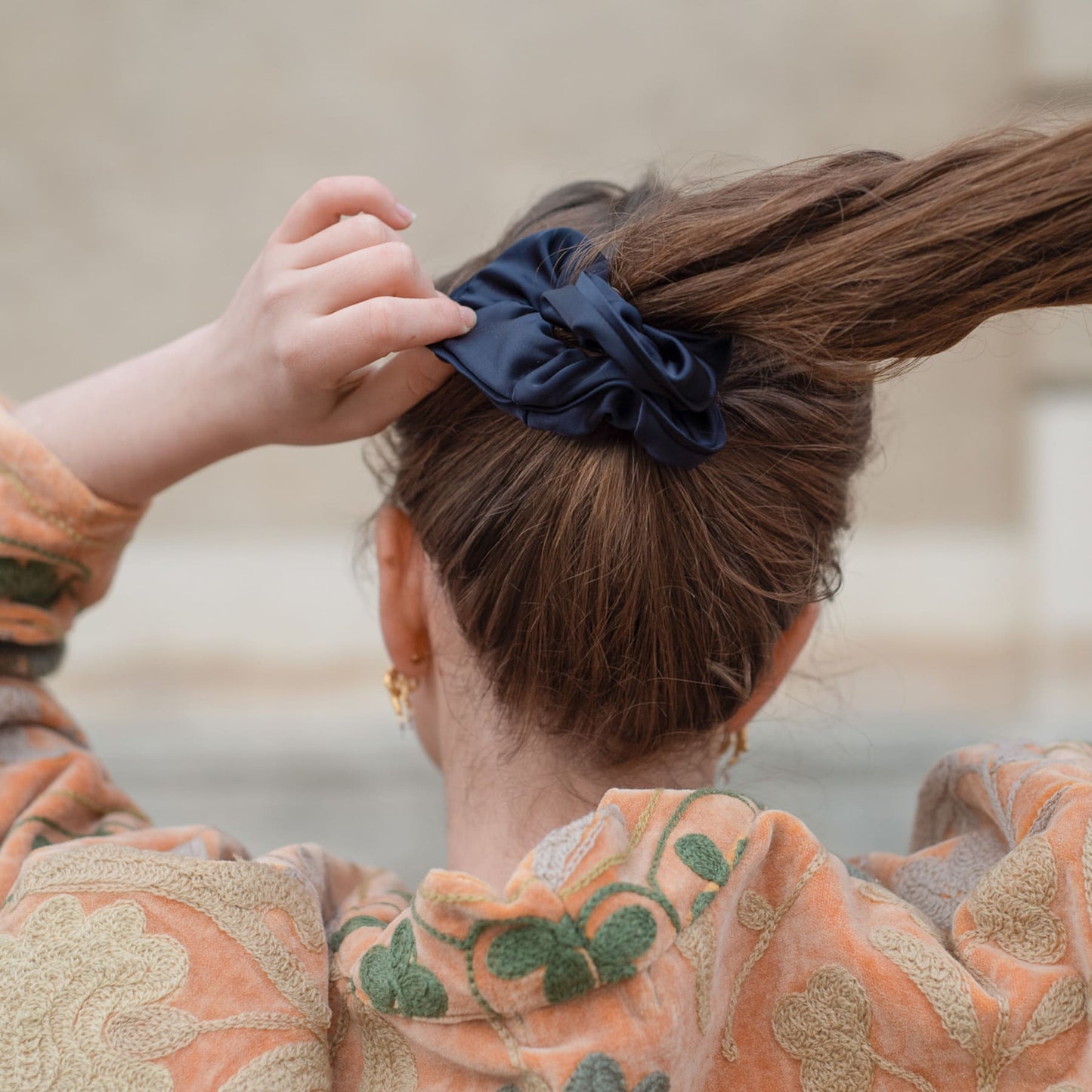 Anemone Scrunchie i Navy