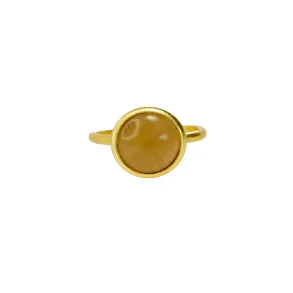 Cat Eye Brown - ring - forgyldt