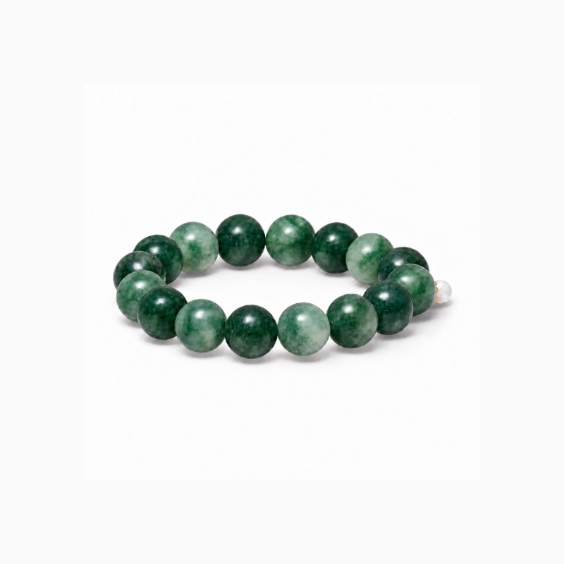Chunky Grøn Moss Agat Stretch Armbånd - 12 mm