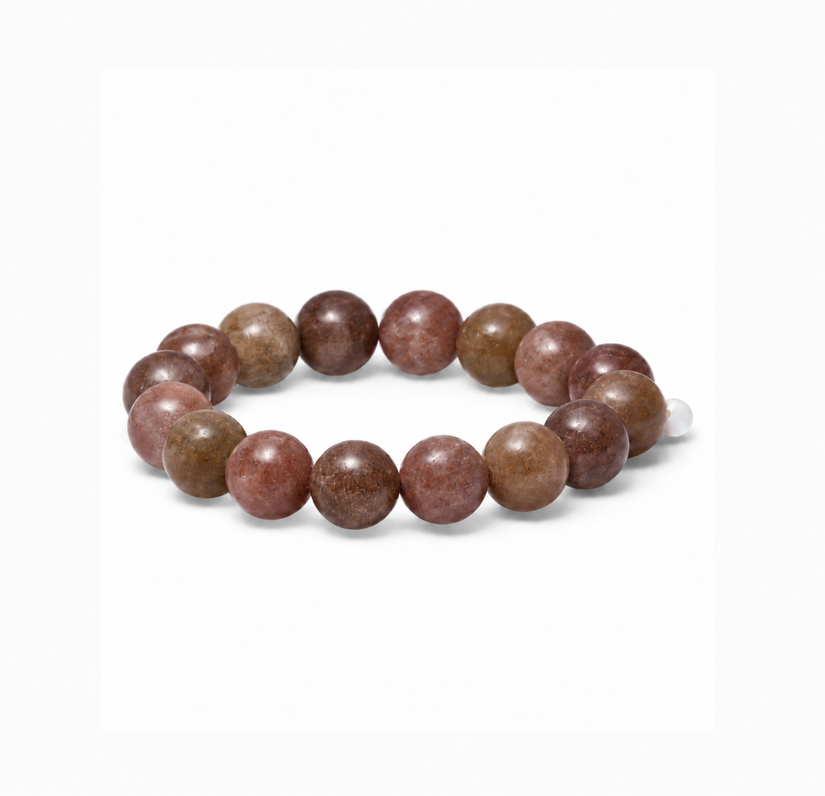 Chunky Lilla Brun Aventurin Stretch Armbånd - 12 mm
