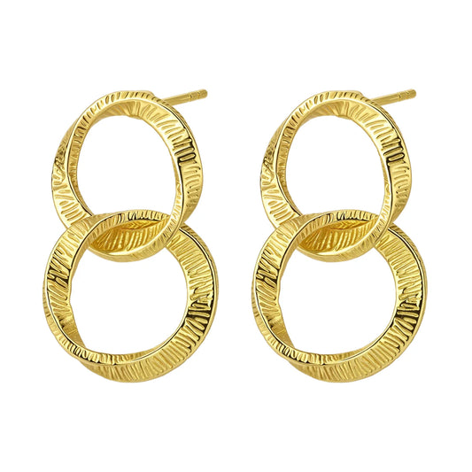 Curly - øreringe - forgyldt