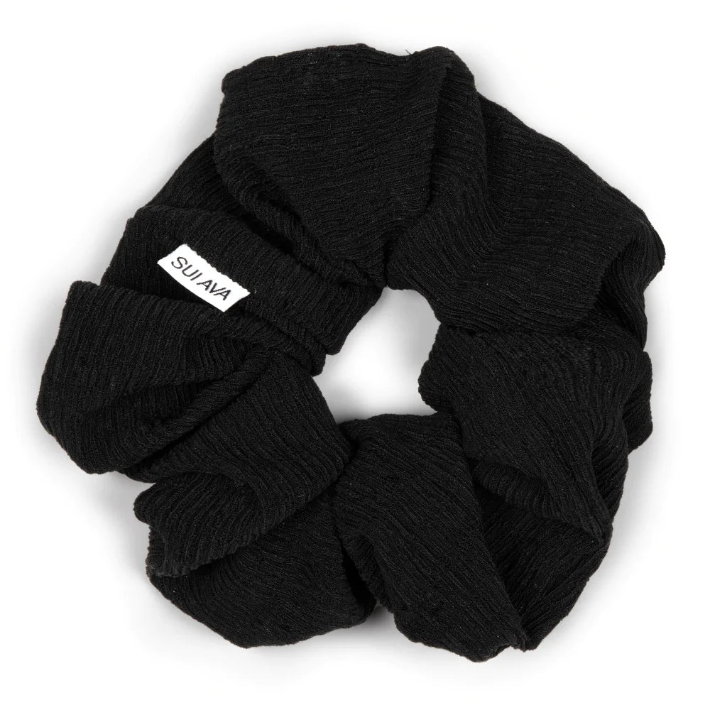 Ea Zig Zag Scrunchie Black