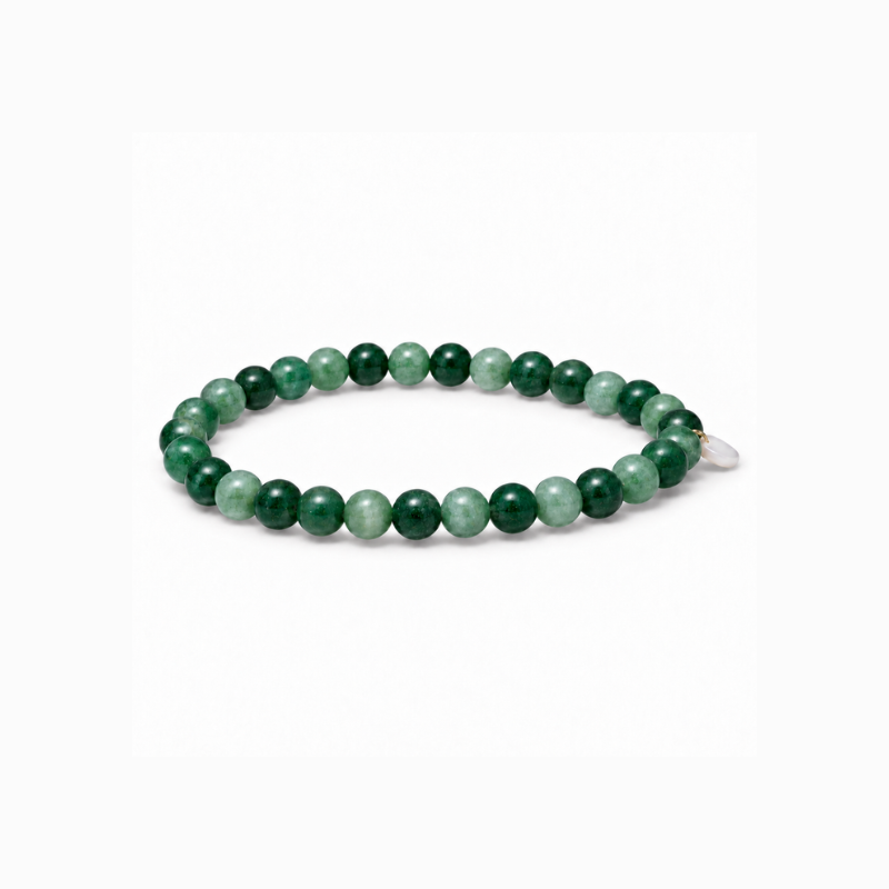 Essential Grøn Moss Agat Stretch Armbånd - 6 mm
