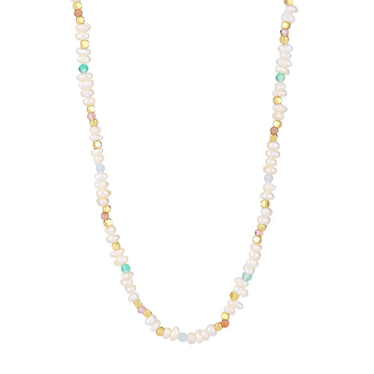 Flora - halskæde - forgyldt