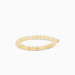 Essential Gul Jade Stretch Armbånd - 6 mm
