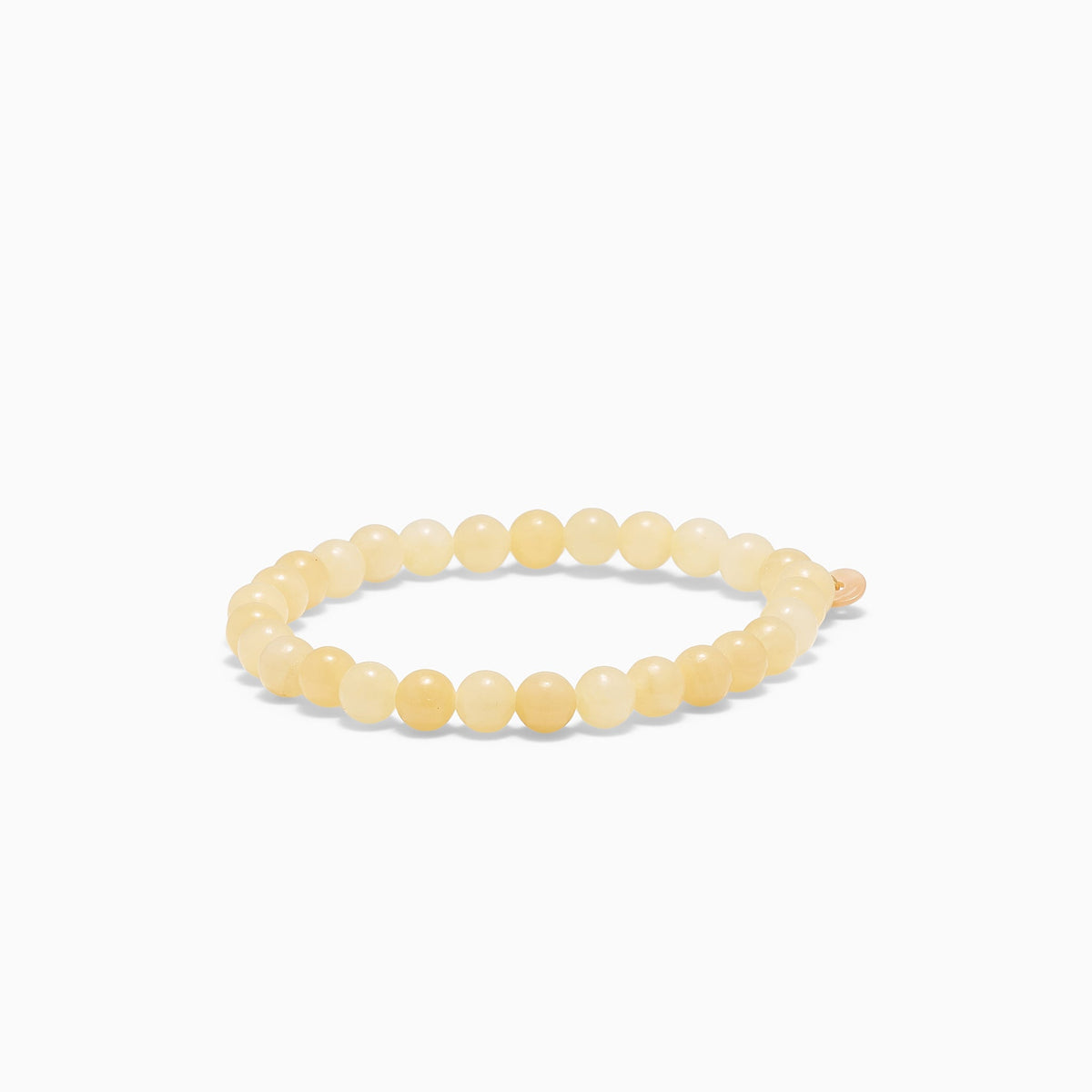 Essential Gul Jade Stretch Armbånd - 6 mm