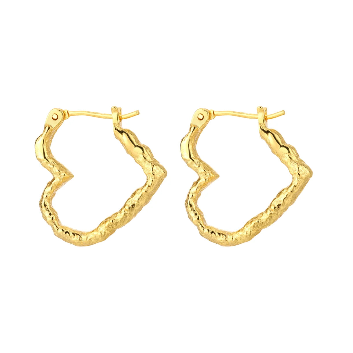 Heart - øreringe - forgyldt