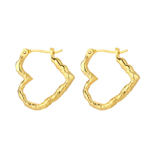 Heart - øreringe - forgyldt