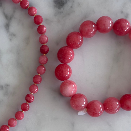 Chunky Redstone Quartz - Krystal armbånd - 12 mm