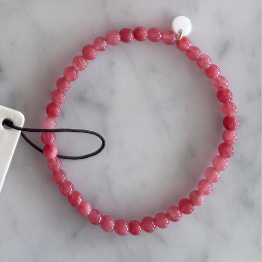 Redstone Quartz - Krystal armbånd - 4 mm/6 mm