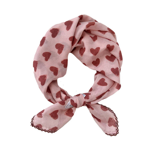 Iduna Tørklæde, Rosa/Rød Hjerter